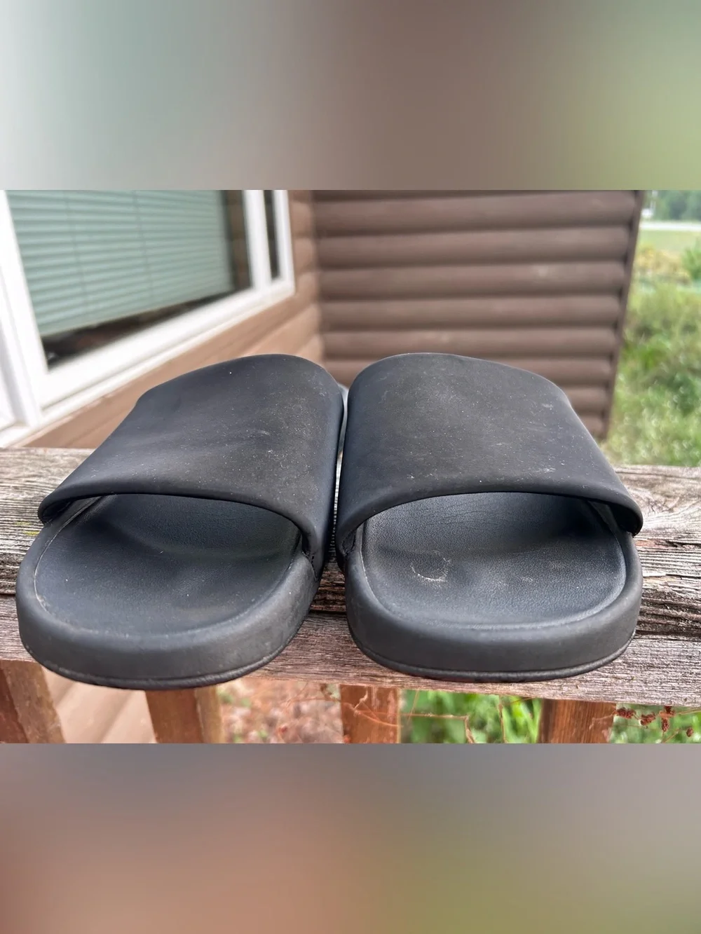 Lululemon Men’s Restfeel Slide Sandals Black Graphite Grey Size 12 Recovery
